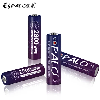 PALO 1,5 V AA Baterija Li-ion baterijos AA 1,5 v 2800mWh ličio li-ion įkraunama baterija ir USB įkroviklį atveju