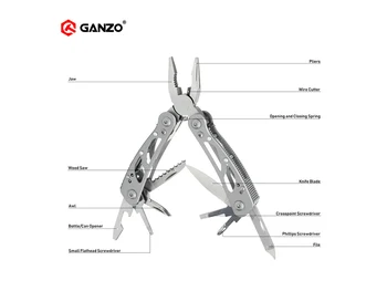 Ganzo G104-S G104SS daugiafunkcinis lankstymo Mini Multi Replės Kišenėje EDC Kempingas Įrankių tiekėjas peilis pigūs įrankiai