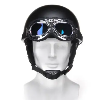 Retro Motociklų Šalmai Star Modelis Atidaryti Veido Saugos Pusė Šalmas Su UV Akiniai Motociklo Priedai, Dalys, Apsauginių Įrankių