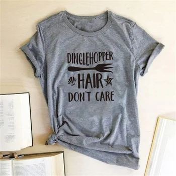 Dinglehopper Plaukų Dont Care T-Shirt Undinėlė Arielis Marškinėlius Trumpomis Rankovėmis Grafinis Tees Viršūnes Moterų 2020 M. Magliette Donna