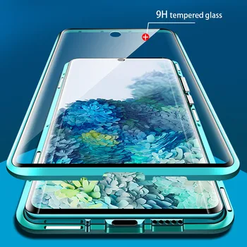 Dvipusis Stiklo Pilną Magnetinių Atveju, Samsung Galaxy S8 S9 S10 Plius S20 Ultra A50 A31 41 A51 A71 20 Pastaba 8 9 10 Magneto Dangtelis