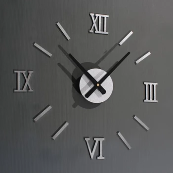 45X45cm Romos Numerį Žiūrėti 3D Akrilo Veidrodinį Skaitmeninį Sieninis Laikrodis Už Kambarį Modernus Dizainas 