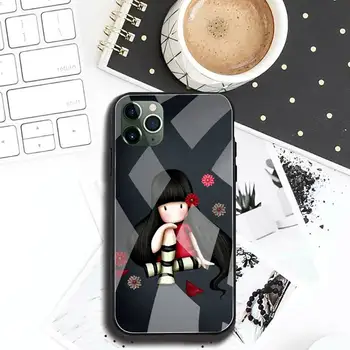 Mielas animacinių filmų mergina Santoro Gorjuss Telefono dėklas Grūdintas Stiklas iPhone 11 Pro XR XS MAX 8 X 7 6S 6 Plus SE 2020 m.