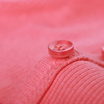 Long Sleeve T-shirts Moterų Megzti Mygtuką Ponios Elegantiškas O-Kaklo Kietas Paprasta korėjos Stiliaus Plonas Minkštas marškinėliai Moteriški Madinga Moteriška