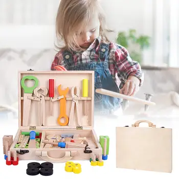 Montessori Mediniai Vaikai Remonto Įrankių Rinkinys, Priedai Nustatyti Švietimo Statybos Žaislai Apsimesti Žaisti Dovana Vaikams Vaikams