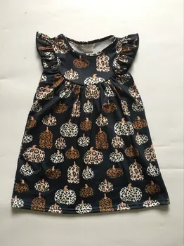 2020 M. Nauja Baby Girls Dress Helovinas Mergina Suknelės Mergina Moliūgų Suknelė Su Leopard 