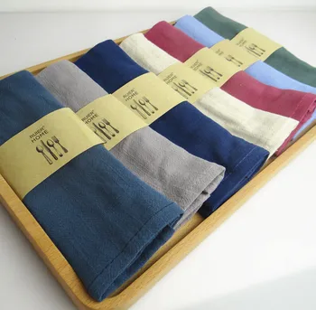 Geras vandens sugėrimas Paprasto spalvos lino servetėlių Arbatos rankšluosčiai