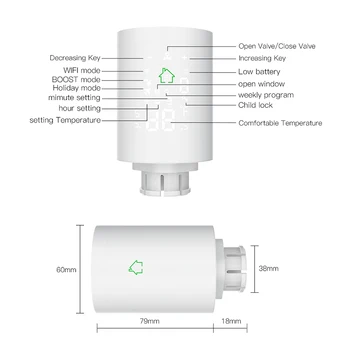 ZigBee3.0 Wifi Smart Home Pavaros Termostatiniai Radiatorių Vožtuvų Tuya Temperatūros Reguliatorius Balsu 