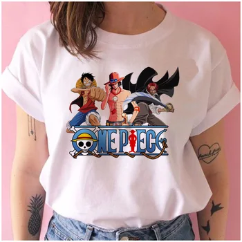 Vienas gabalas Luffy Grafikos spausdinimo marškinėliai moterims harajuku Anime 80s cartoon kawaii marškinėlius ulzzang vasaros moterų marškinėliai mergina marškinėliai