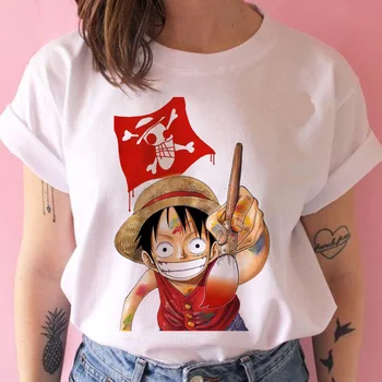 Vienas gabalas Luffy Grafikos spausdinimo marškinėliai moterims harajuku Anime 80s cartoon kawaii marškinėlius ulzzang vasaros moterų marškinėliai mergina marškinėliai