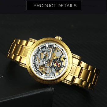 NUGALĖTOJAS Oficialiai Aukso laikrodis Vyrams, Viršuje Prabangos Prekės Automatinis laikrodis Vyrams, Mechaninis Skeleton Laikrodis Klasikinis Relogio Masculino