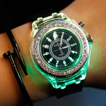 2020 Silikono LED Šviesos Mados Ponios Žiūrėti Moterų Vyrai spalvinga Sporto Rankiniai Laikrodžiai Vyrams Žiūrėti reloj mujer zegarek damski