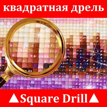 Kvadratiniu Diamond mozaikos Gyvūnų 5D 