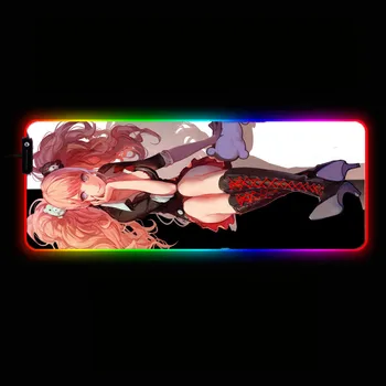 Mairuige Anime Mergina RGB Žaidimų Pelės Mygtukai Didelis Kompiuterinių žaidimų XXL mygtukai LED Backlight Mause Klaviatūros Stalas Kilimėlis