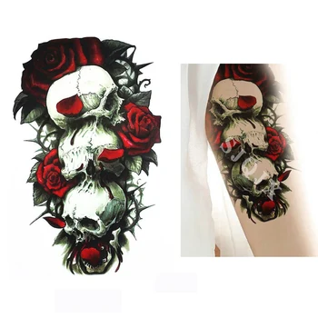 Laikina tatuiruotė lipdukai Demonas kaukolė savižudžių būrys tatuiruotės joker juoda atsparumas Vandeniui netikrą tatuiruotę 210*148mm