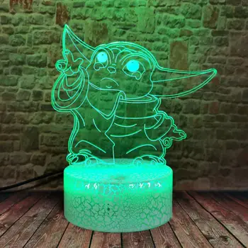 Puikus 3D Iliuzija LED naktinė lempa Miega Modelyje Anime 