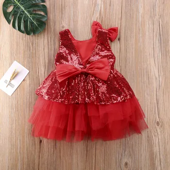 Lankas-mazgas Princesė Dress Mergaitės Bamblys Vaikams Baby Girl Inscenizacija Suknelės Nėriniai Tutu Blizgančiais Suknelė Sluoksniuotos Suknelė 1-6Y