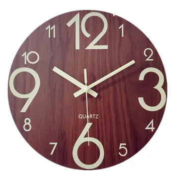 Šviesos Sieninis Laikrodis Šiaurės Paprastas Medinis Laikrodis Apdailos Liuminescencinės Skaitmeninis Laikrodis Kambarį Sieninis Laikrodis Namų Puošybai Laikrodis