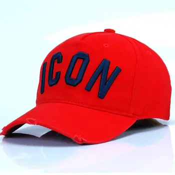 Naujas Dizainas DSQICOND2 Didmeninė Medvilnės kepuraičių IKONA Logotipas DSQ Raidžių Aukštos Kokybės Bžūp Vyrai Moterys Skrybėlę Raudonas Dangtelis Tėtis Skrybėlės