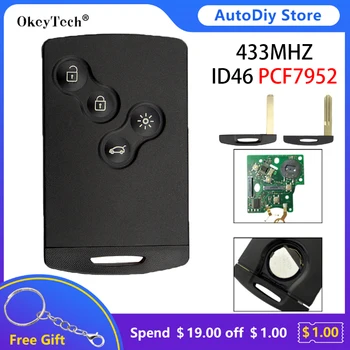 Okeytech FSK 433Mhz PCF7952 ID46 Nuotolinio Smart Card Klavišą 