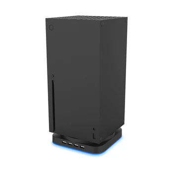 Hub Mėlyna Šviesa Lopšys Bazės Elektroninių Mašinų Priedai Vertikalus Stovas -Xbox Serijos X su 4 Prievadai USB 2.0