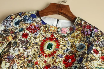 MIUXIMAO 2019 Mados kilimo ir tūpimo Tako Projektavimo Rudenį Atsitiktinis Suknelė Moterims Trumpas Bakas Prabangių Deimantų Gėlių Derliaus Šalis Suknelė Moterims vestidos