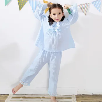 2019 m. Pavasarį\Rudenį Vaikų Rinkiniai Mergaičių naktiniai marškiniai, pižamos Nustatyti ilgomis Rankovėmis Medvilnė, Princesė Kostiumas Kūdikių Drabužiai 3y-10y