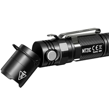2020 NITECORE MT21C su USB Įkrovimo 18650 Baterija 90Degree Reguliuojamas LED Žibintuvėlis Lauko EDC Fakelas NEMOKAMAS PRISTATYMAS