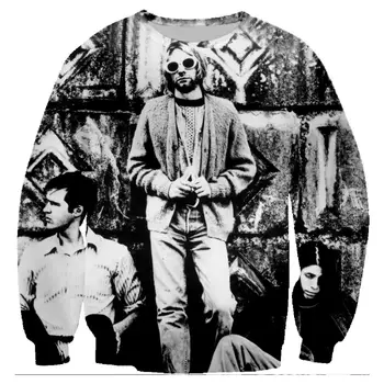 Roko Grupė Nirvana Palaidinės 3D Spausdinimo Hoodies Roko Unisex Megztinis ilgomis Rankovėmis Hoodie Crewneck Streetwear Bliuzono Viršūnes Sudaderas