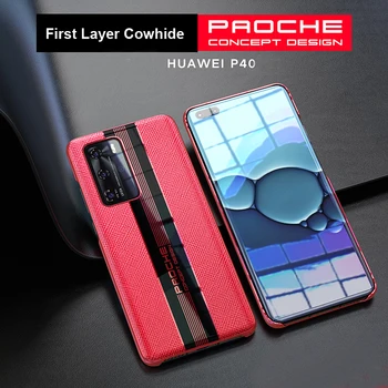 Originali Oda Huawei P40 Pro Atveju Prabanga Paoche Dizainas Oda nulupta Oda Padengti Huawei P40 Atvejais, Flocking pamušalas