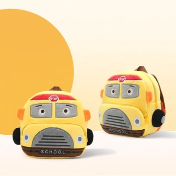 2-4 Metų Animacinių filmų 3D Automobilio Formos Pliušinis Kuprinės Vaikams, Kūdikių Žaislai, Vaikų Darželio Mergaitė Berniukas Pečių Maišą