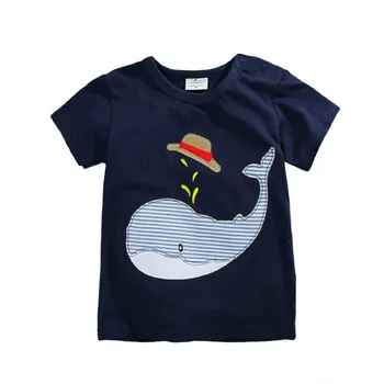Vasarą Vaikai Vaikų medvilnės trumparankoviai kostiumas berniukui t-marškinėliai + kelnės 2vnt dryžuotas trumpas kūdikis berniukas animaciją banginis drabužių rinkinys