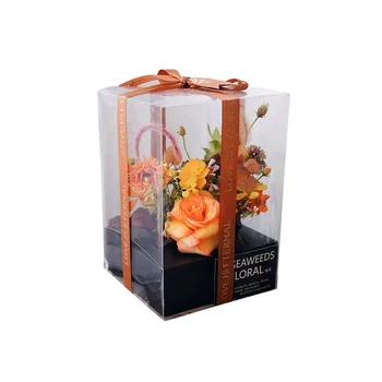 Kūrybos Panoraminis Rose Konservuoti Šviežių Gėlių Skaidrią Pakuotę Dovanų Dėžutėje šalies slapukų saldainių krepšiai, kalėdų, Valentino