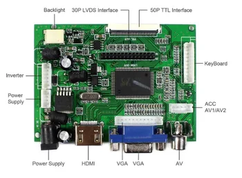HDMI+VGA 2AV Kontrolės Valdyba Rinkinys LTN101NT02 B101AW06 LP101WSA LCD 1024X600 LED ekranas Vairuotojo Lenta