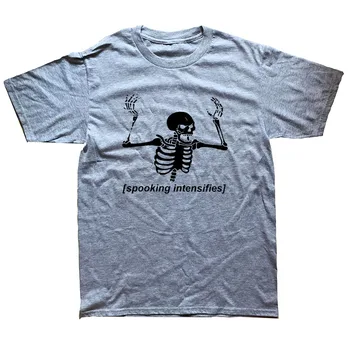 Juokinga Spooking Sustiprina Baisu Baisu Skeletas T-Shirt Mens Trumpomis Rankovėmis, Hip-Hop T Shirts, Negabaritinių Streetwear Viršuje Tees
