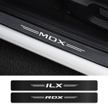 Už Acura MDX ILX RDX TLX Auto Reikmenys 4PCS Automobilių Durų Slenksčio Guard Lipdukas Anti Nulio Anglies Pluošto Nusitrinti Pedalo Apsaugai Padengti