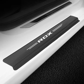 Už Acura MDX ILX RDX TLX Auto Reikmenys 4PCS Automobilių Durų Slenksčio Guard Lipdukas Anti Nulio Anglies Pluošto Nusitrinti Pedalo Apsaugai Padengti