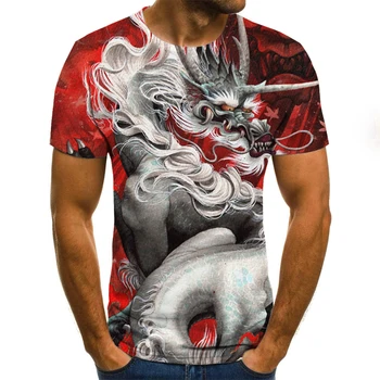 Sportbačiai 3d marškinėliai vyrams 3d Atspausdintas juokinga streetwear marškinėliai Atsitiktinis Moteris medvilnės derliaus marškinėliai Drakonas 3D marškinėliai
