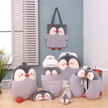 Pliušinis žaislas įdaryti lėlės animacinių filmų gyvūnų pingvinas rankinėje pieštuku maišelį eyeshade pagalvė pagalvėlės gimtadienio dovana kalėdų dovana 1pc