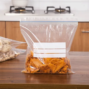 Daugkartinio naudojimo skaidrus šviežių saugojimo krepšys su etiketės, maisto išsaugojimo be kvapo sandarų maišelį saugojimo krepšys virtuvės šaldytuvas