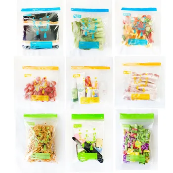 Daugkartinio naudojimo skaidrus šviežių saugojimo krepšys su etiketės, maisto išsaugojimo be kvapo sandarų maišelį saugojimo krepšys virtuvės šaldytuvas