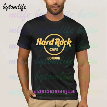 Hard Rock Cafe Marškinėlius Londono Vasaros Spausdinti Black Marškinėliai Drabužių Populiarus Marškinėliai Medvilnės Tees Nuostabi Trumpas Rankovės Unikali Vyrų Viršūnės