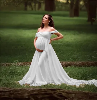 Ritininės Atidaryti Šifono Motinystės Ilga Suknelė Už Nuotrauką Šaudyti Nėštumo Fotografija Maxi Suknelė Przybornik