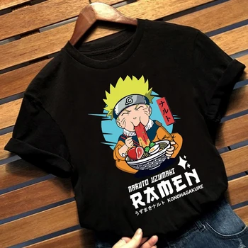 Naruto Hip-Hop Marškinėlius Vyrų/moterų Ramen Juokingas Animacinių filmų T-shirt Mados Streetwear Marškinėliai Japonų Anime į Viršų Vyras