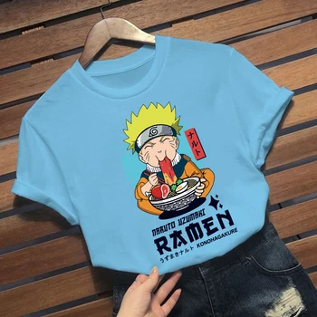 Naruto Hip-Hop Marškinėlius Vyrų/moterų Ramen Juokingas Animacinių filmų T-shirt Mados Streetwear Marškinėliai Japonų Anime į Viršų Vyras