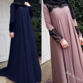 WEPBEL Abaja Atsitiktinis Linijos, Visas Rankovės Rudens Mados Islamo Gėlių Gėlė Ilgai Lady Maxi Suknelės Moterims Musulmonų Suknelė