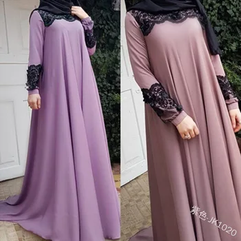 WEPBEL Abaja Atsitiktinis Linijos, Visas Rankovės Rudens Mados Islamo Gėlių Gėlė Ilgai Lady Maxi Suknelės Moterims Musulmonų Suknelė