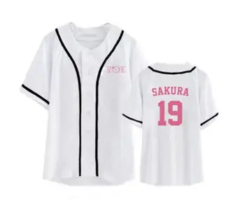 Naujas atvykimo izone nario vardas spausdinimo dainuoti krūtinėmis beisbolo marškinėliai kpop vasaros mados juodi/balti trumpomis rankovėmis t-shirt