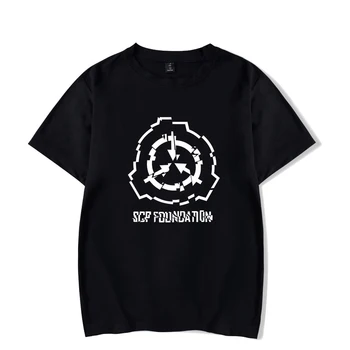 SCP Foundation Trumpas Rankovės Marškinėliai Vyrų/Moterų Mados Vasaros Medvilnės juoda Hip-Hop vyriški t-shirt Hatajuku SCP Foundation T-shirts