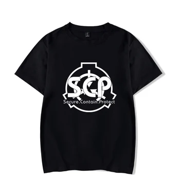 SCP Foundation Trumpas Rankovės Marškinėliai Vyrų/Moterų Mados Vasaros Medvilnės juoda Hip-Hop vyriški t-shirt Hatajuku SCP Foundation T-shirts